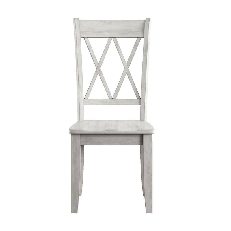 Sabera Shabby Chic Round X-Base Dining Set - Double X Back by iNSPIRE Q Classic
