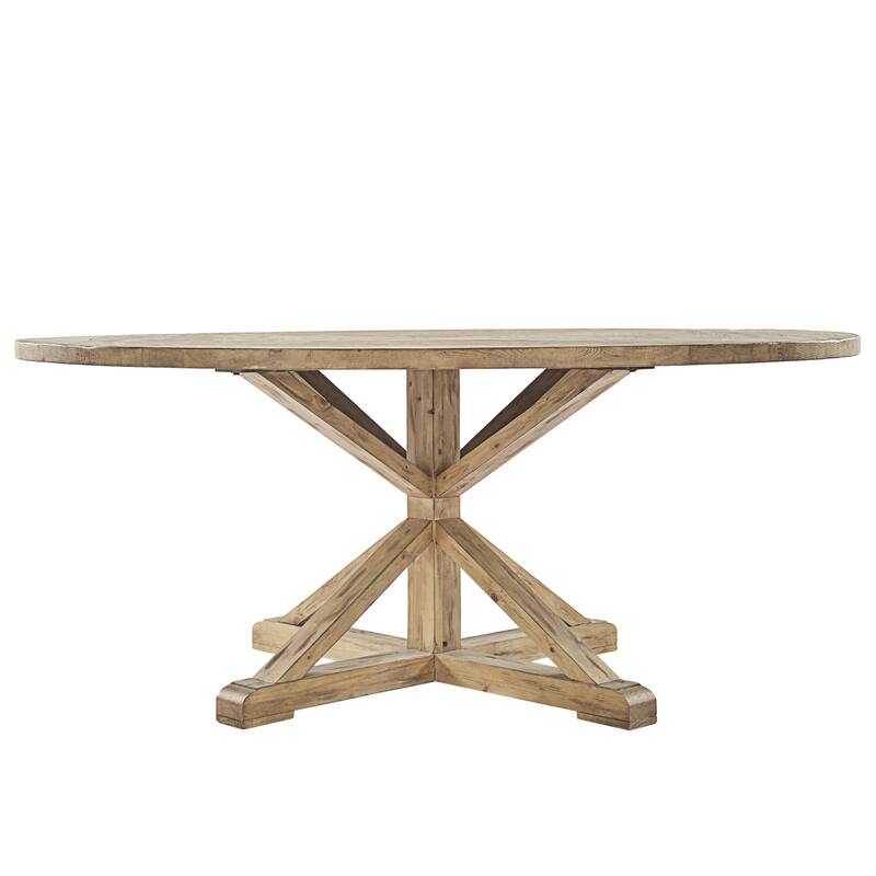 Sabera Shabby Chic Round X-Base Dining Set - Double X Back by iNSPIRE Q Classic