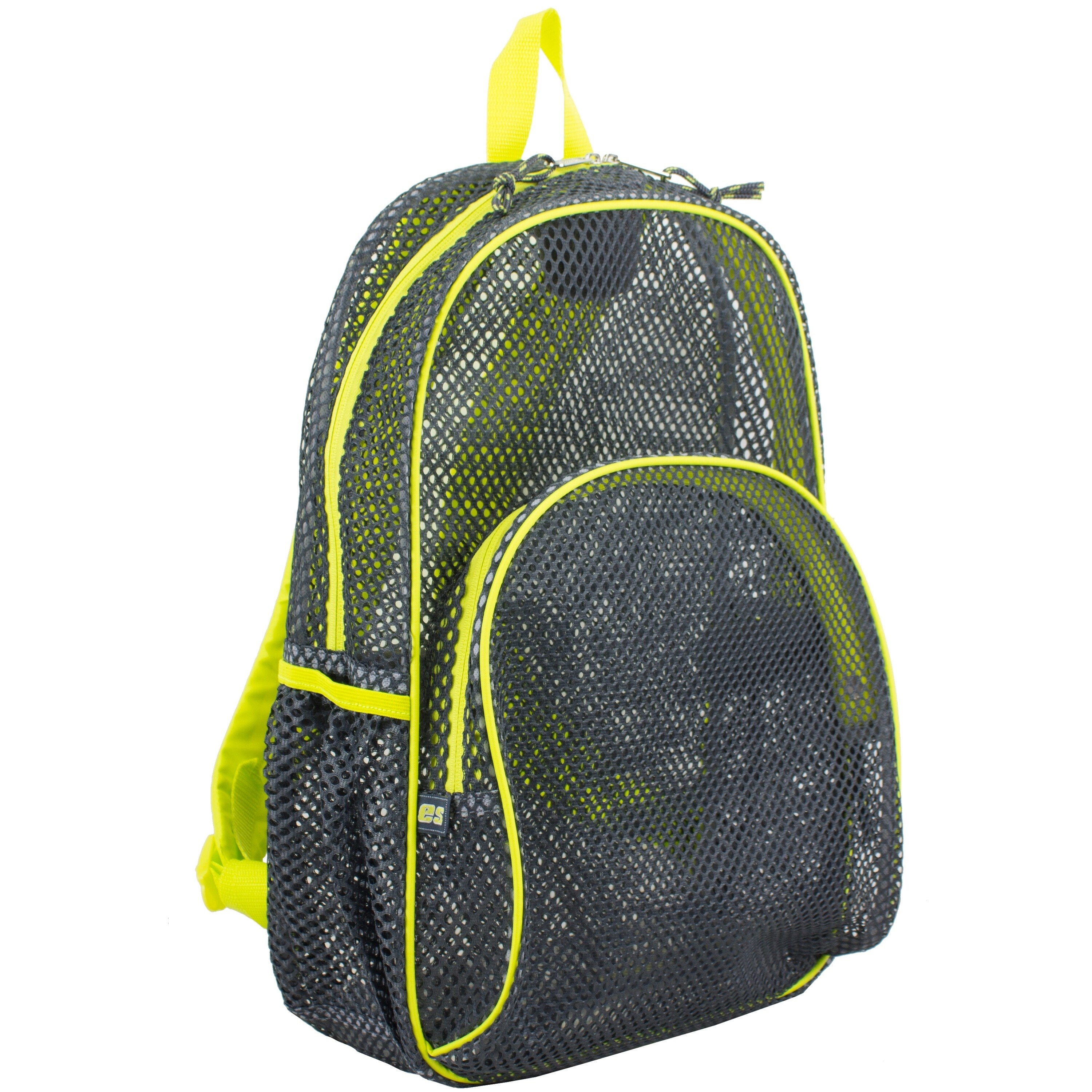 yellow mesh backpack