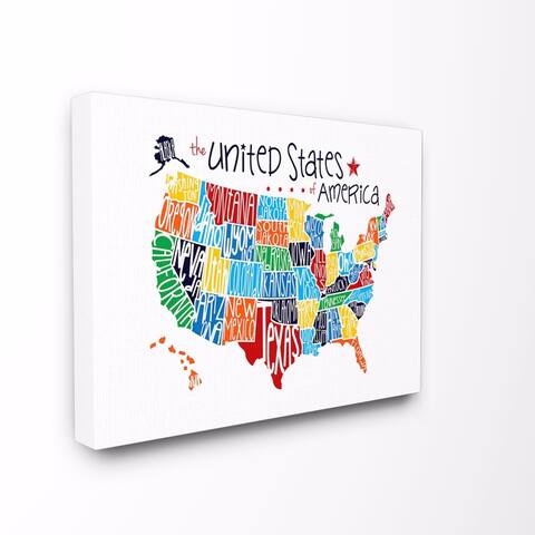 Stupell Industries Use Rainbow Map On White Background Wall Art