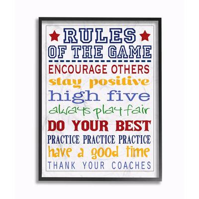 Stupell Rules of the Game Blue and Red Wall Art