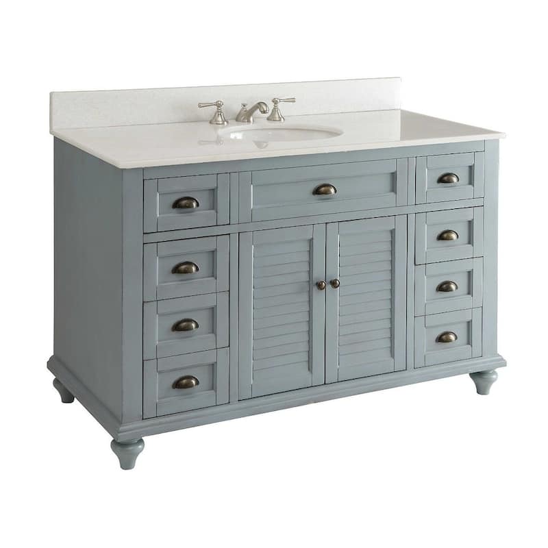 49" Glennville Bathroom Sink Vanity w/ Matching BS - Blue