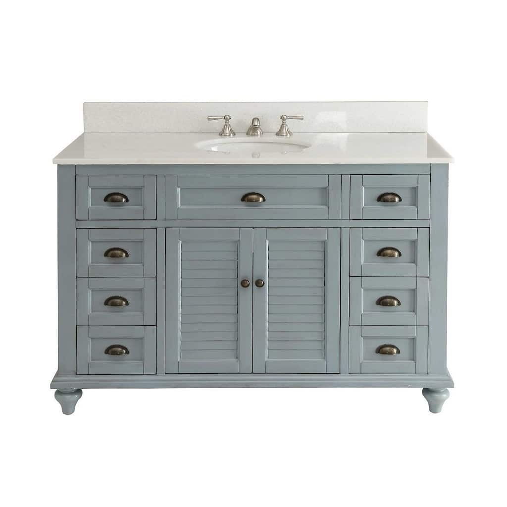 49" Glennville Bathroom Sink Vanity w/ Matching BS - Blue