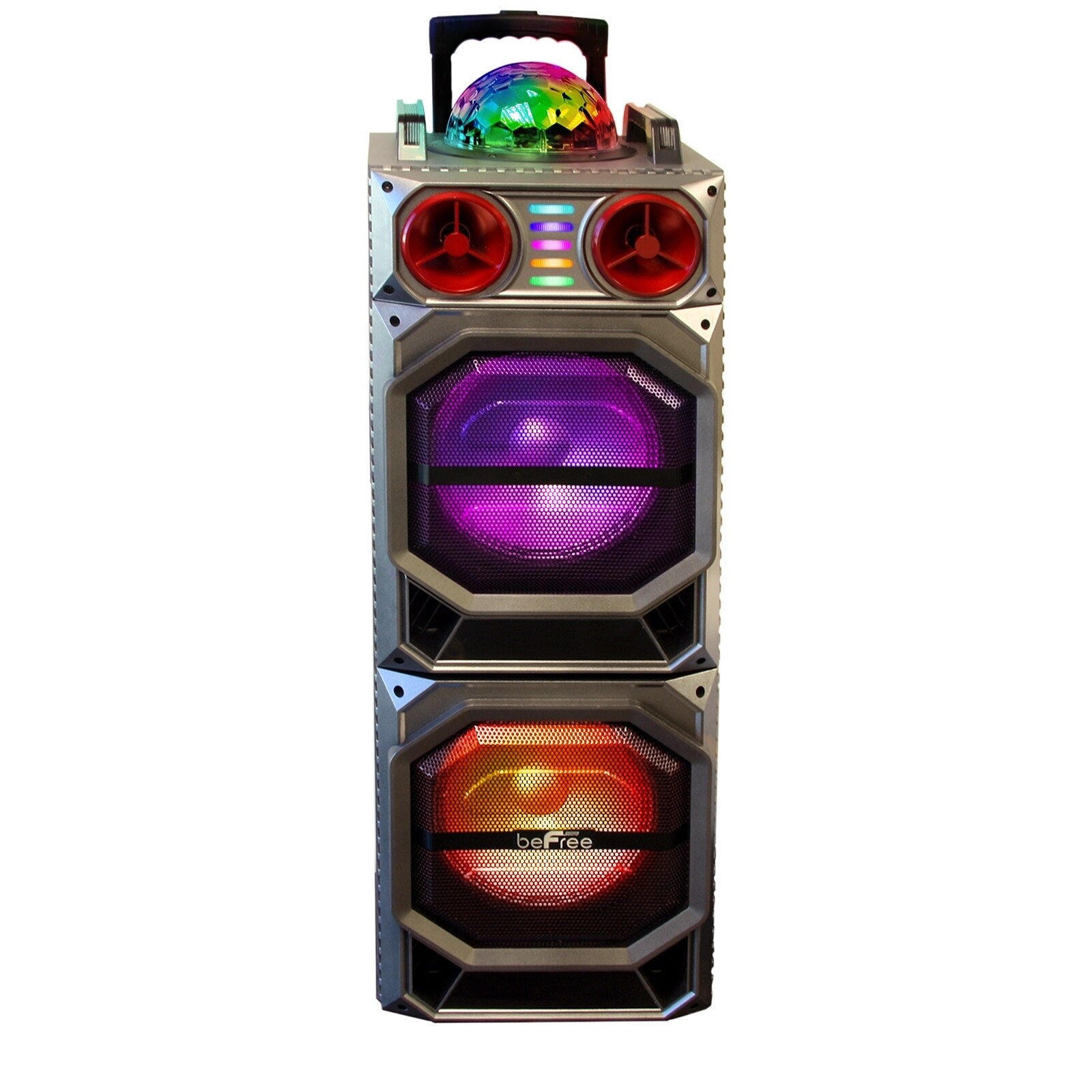 befree sound dual 10 inch subwoofer bluetooth portable party speaker