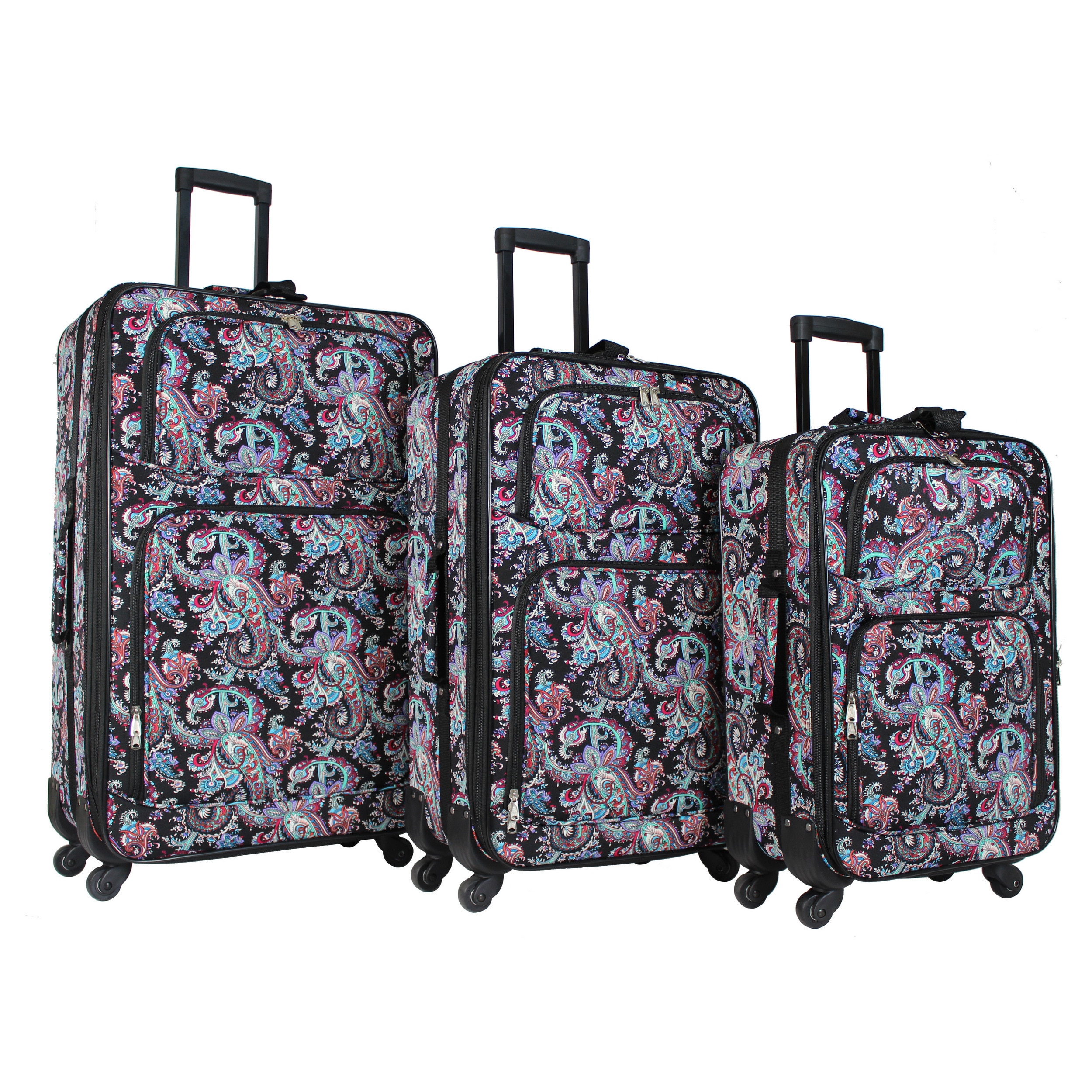 london fog purple paisley luggage