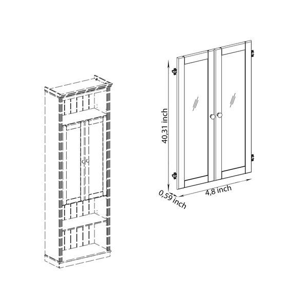 Shop Annabelle Set Of Glass Doors Bookshelf Not Included Free