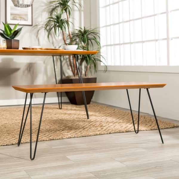 Carson Carrington Charlottenberg 48 Inch Hairpin Dining Bench Overstock 19387307