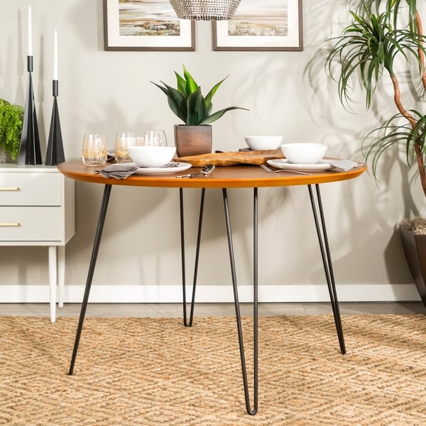 Palm Canyon Granito 46 Round Hairpin Leg Dining Table Walnut Palm Canyon Granito 46 Round Hairpin Leg Dining Table Walnut X