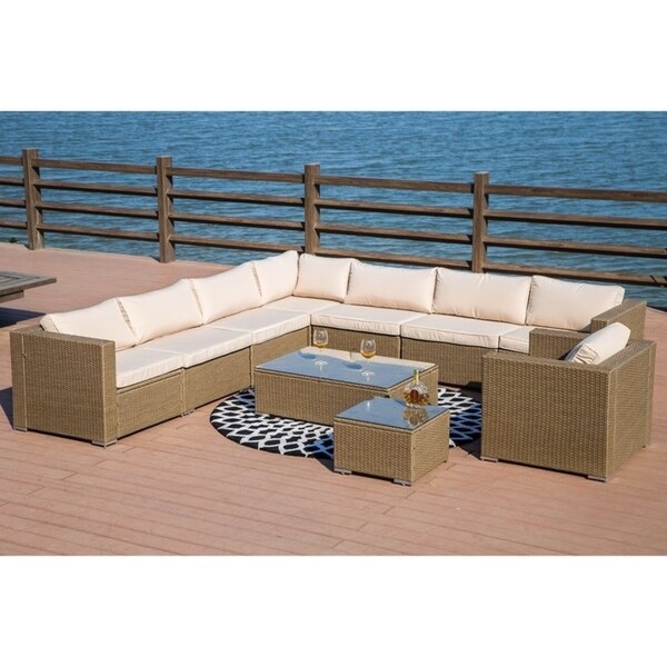 Patio Festival 10 Piece Modular Sectional Conversation Patio Festival 10 Piece Modular Sectional Conversation Sofa Set