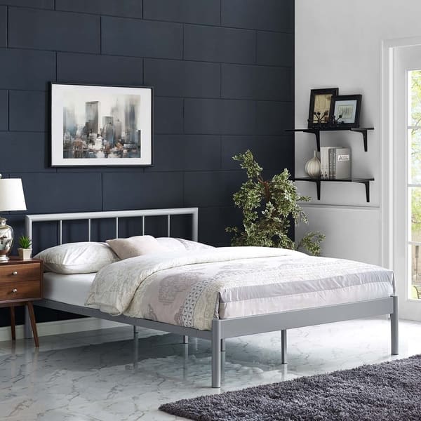 Gwen Queen Metal Bed Frame Overstock 19389907