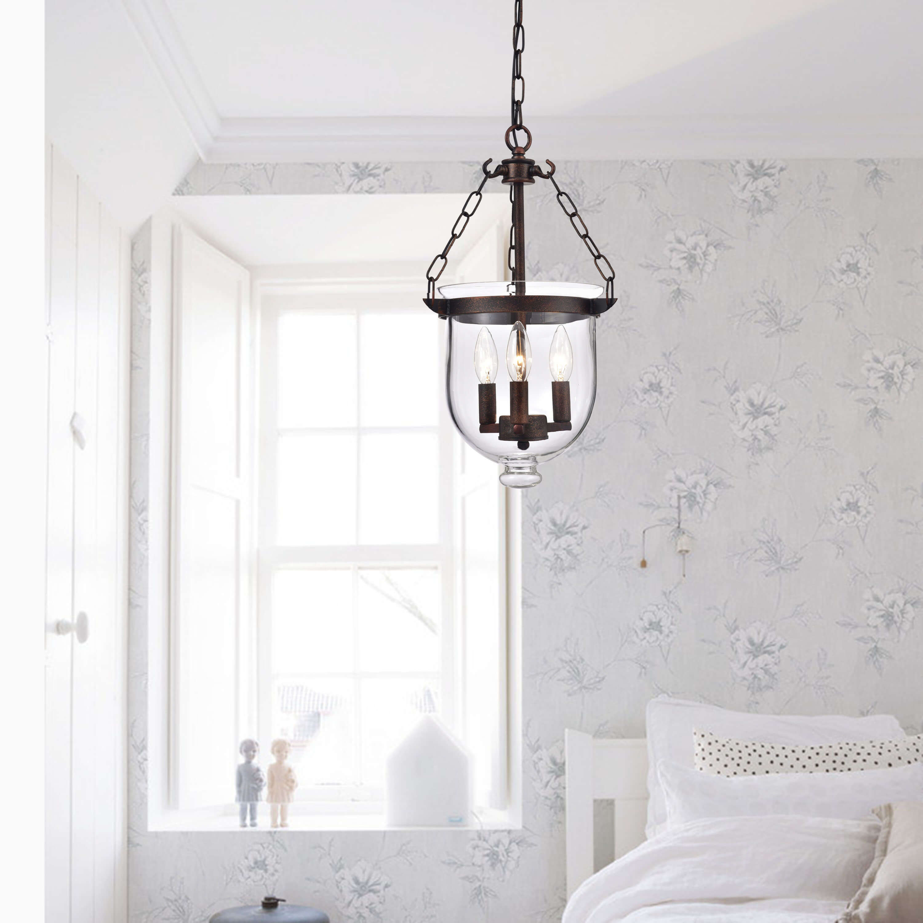 Copper Grove Willoughby Antique Copper Finish Glass Lantern Chandelier (Chandelier, Antique Copper Finish) - Chandeliers For Bedrooms by Overstock.com