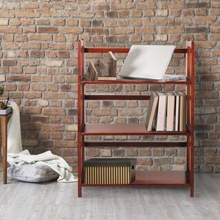 Natural Finish Wood Bookshelves Bookcases For Less Porch Den Longfellow Edgemont Folding Stackable 27 5 Inch Bookcase More Options Available