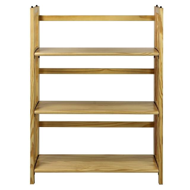 Porch & Den Edgemont Folding Stackable 27.5-inch Bookcase - Natural