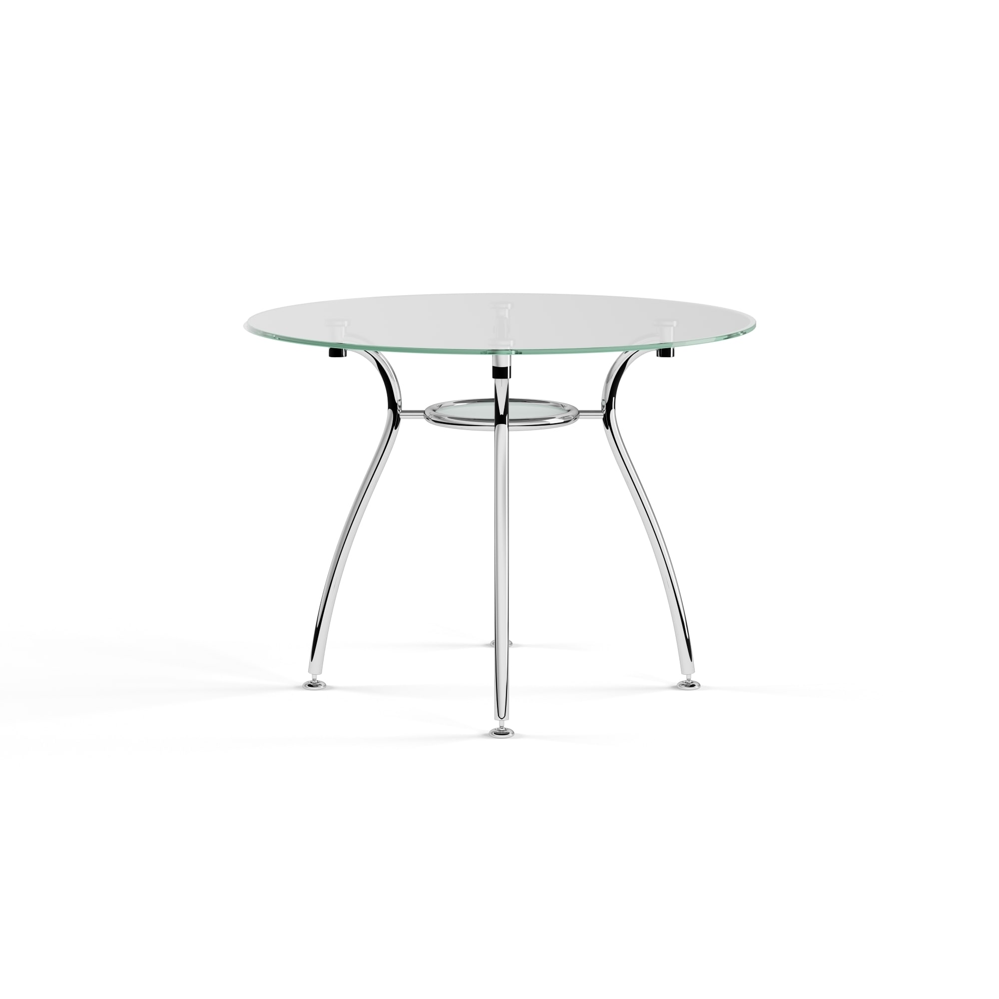 Porch Den St Paul Tempered Gl Chrome Round Dining Table Porch Den St Paul Tempered Gl Chrome Round Dining Table