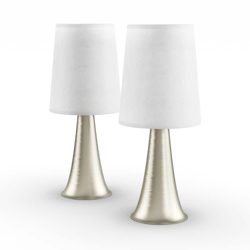 Strick & Bolton Lanteri Mini Touch Table Lamp Set with Fabric Shades (Set of 2)