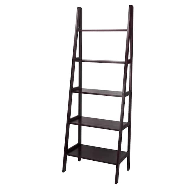 Porch & Den Peterson 5-shelf Ladder Bookcase - Espresso