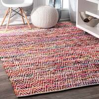 Porch & Den McGuinness Chevron Stripes Magenta Rug