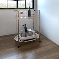 Strick & Bolton Saar Champagne 2-shelf Serving Cart