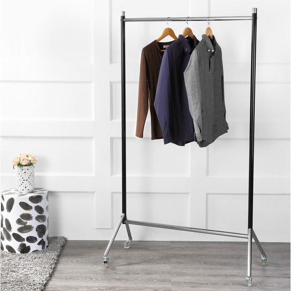 LANGRIA Single Rail Bamboo Garment Rack with 8 Hook Coat Hanger (Natural  Wood Finish) - Bed Bath & Beyond - 23046308