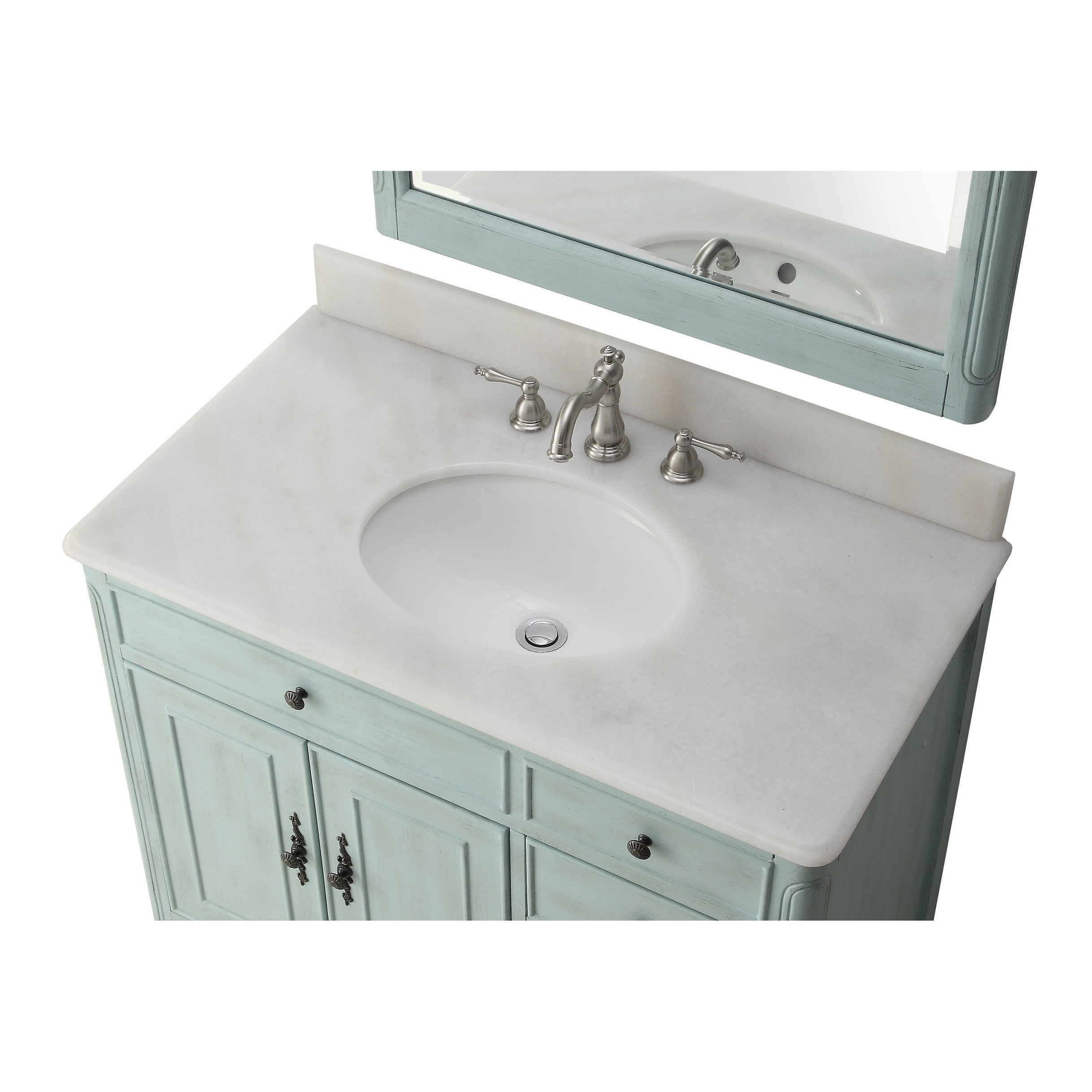 38 Daleville Bathroom Sink Vanity With Mir Light Blue Blue Single Vanities 711583663901 Ebay