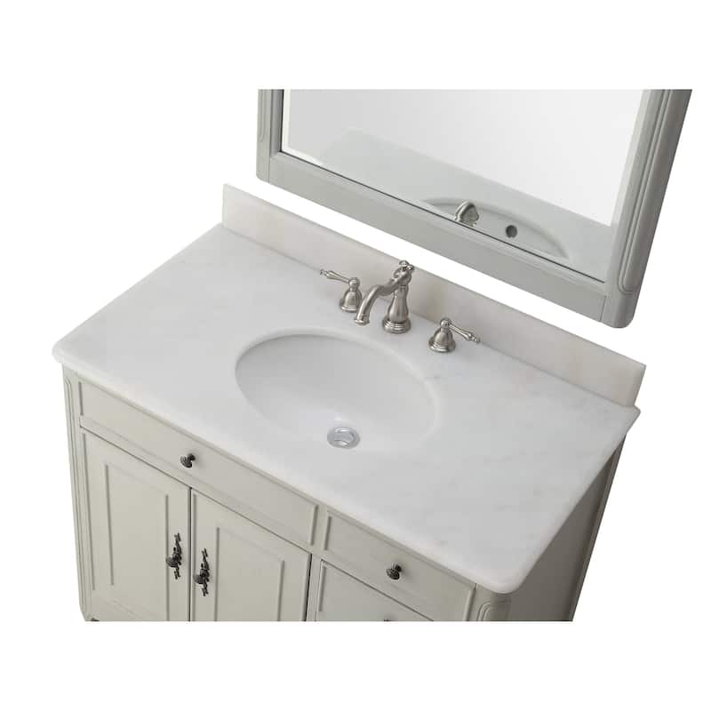 38'' Daleville bathroom sink vanity With MIR - Distressed Grey - Antique - Grey - Single Vanities