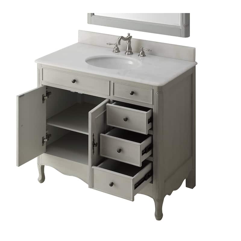 38'' Daleville bathroom sink vanity With MIR - Distressed Grey