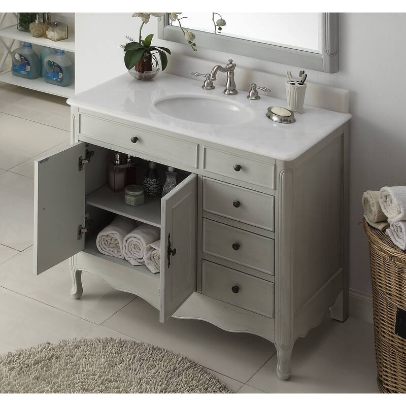 38'' Daleville bathroom sink vanity With MIR - Distressed Grey