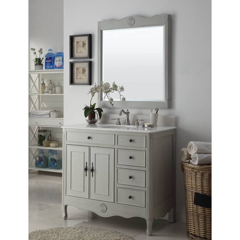 38'' Daleville bathroom sink vanity With MIR - Distressed Grey