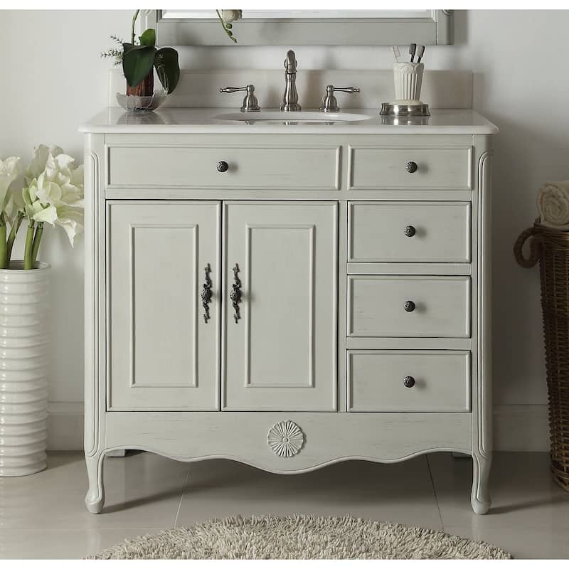 38'' Daleville bathroom sink vanity With MIR - Distressed Grey