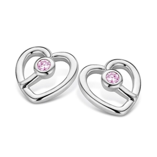 Kipling Children Sterling Silver Heart Pink Cz Earrings Free Kipling Children Sterling Silver Heart Pink Cz Earrings