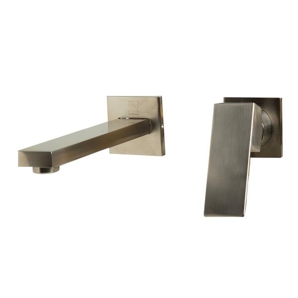 slide 1 of 5, ALFI brand AB1468-BN Brushed Nickel Single Lever Wallmount Bathroom Faucet - Silver