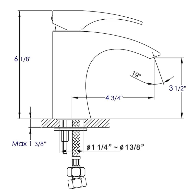 ALFI brand Polished Chrome Single Lever Bathroom Faucet - Silver