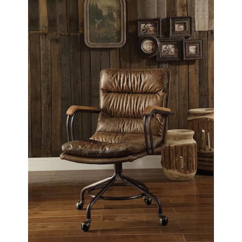 ACME Harith Executive Office Chair, Vintage Whiskey Top Grain Leather