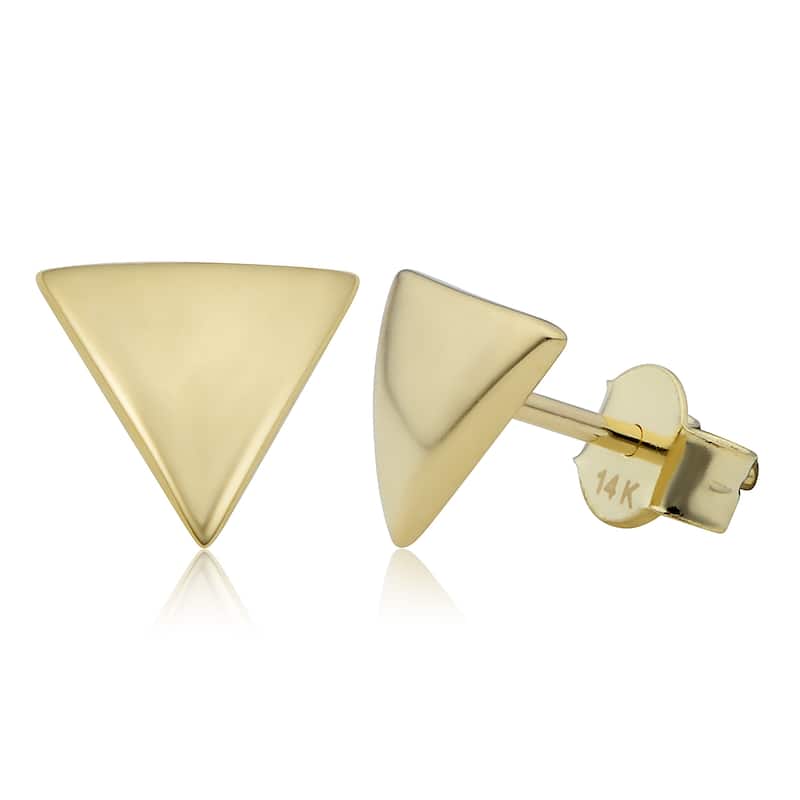 Fremada 14k Yellow Gold Triangle Stud Earrings