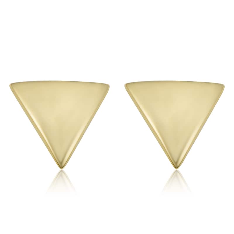 Fremada 14k Yellow Gold Triangle Stud Earrings