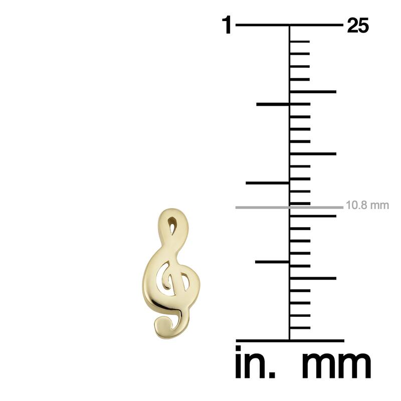 Fremada 14k Yellow Gold G-clef Stud Earrings