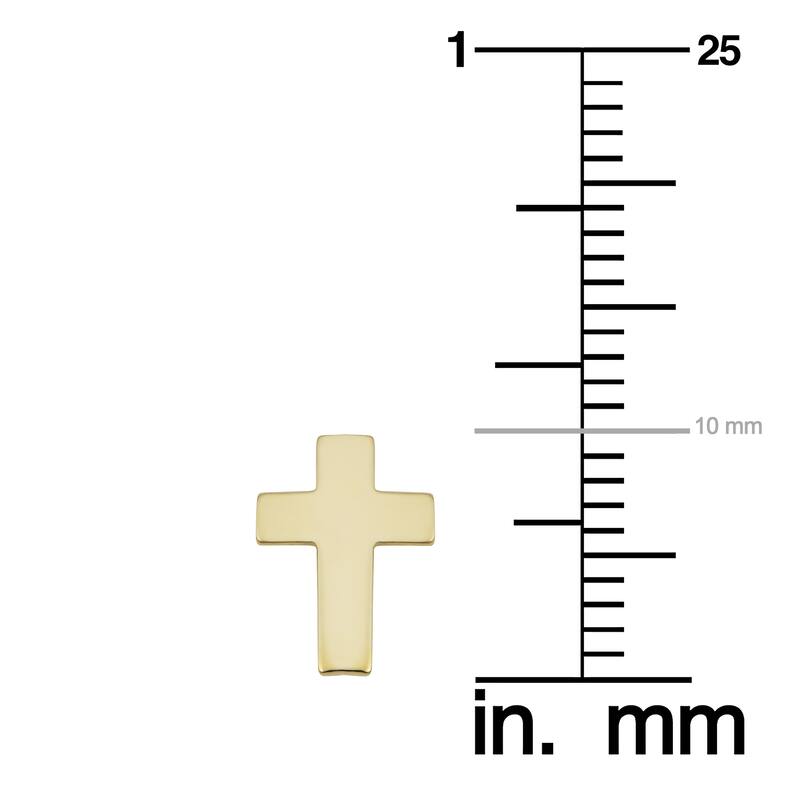Fremada 14k Yellow Gold Cross Stud Earrings