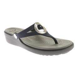 crocs women's sanrah beveled circle wedge sandal