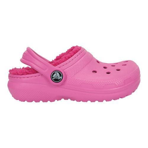 hot pink fuzzy crocs