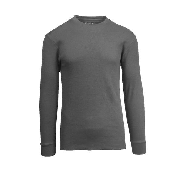 Details about  / Exertek Mens L Waffle Weave Thermal Crew Neck Long Sleeve Gray /& Green Shirt New