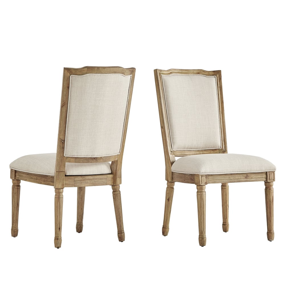 Deana Ornate Linen Dining Chairs (Set of 2) by iNSPIRE Q Artisan