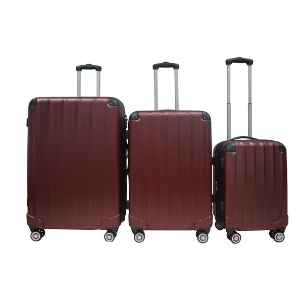 burgundy luggage sets