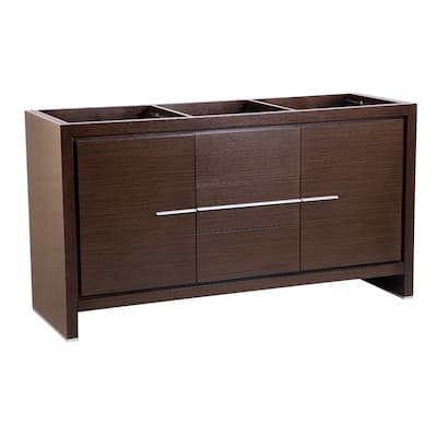 Fresca Allier 60" Wenge Brown Modern Double Sink Bathroom Cabinet