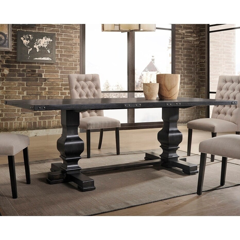 Best Master Furniture Rustic Black Rectangular Dining Table On Sale Overstock 19401927
