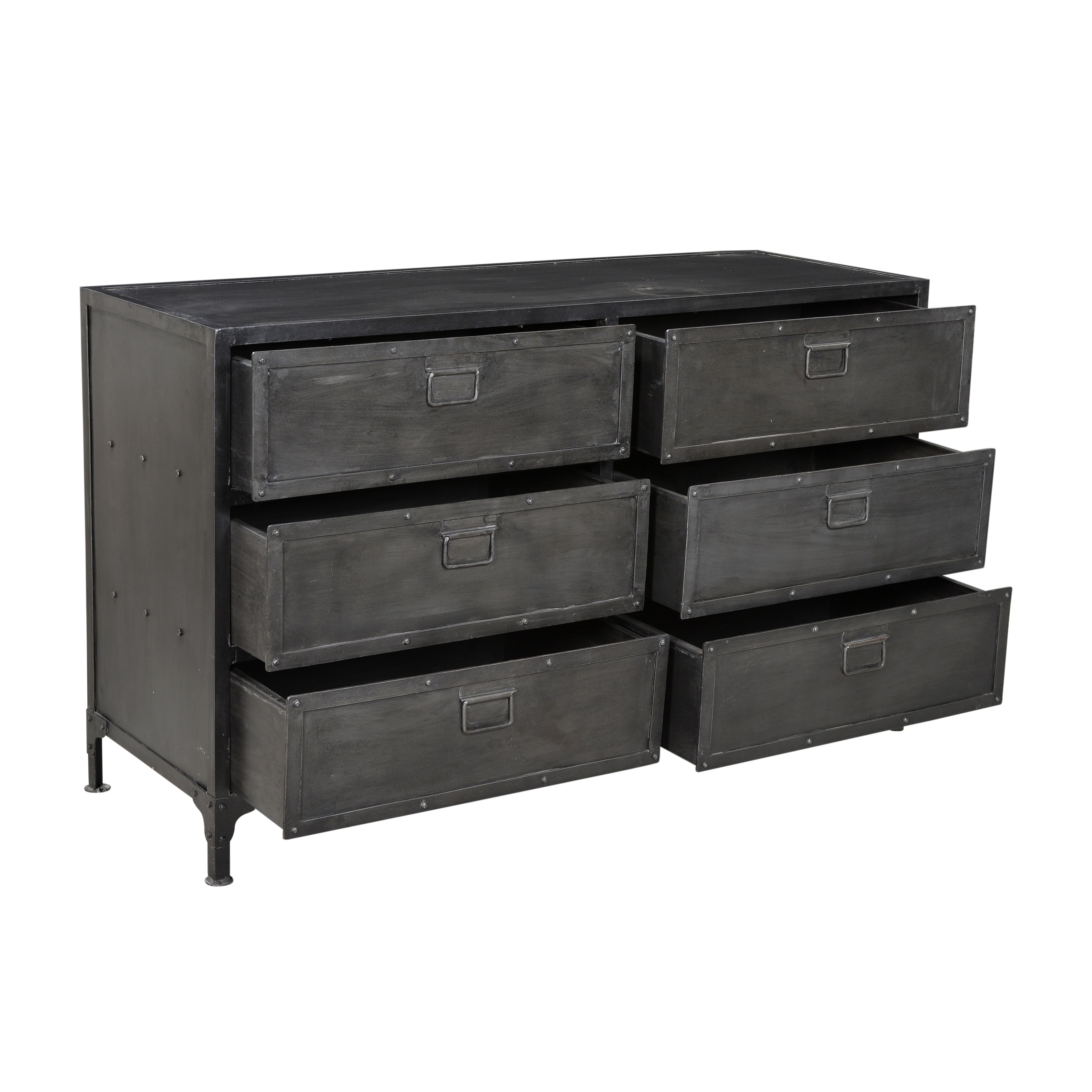 Shop Industrial Black Metal 6 Drawer Dresser Overstock 19402112