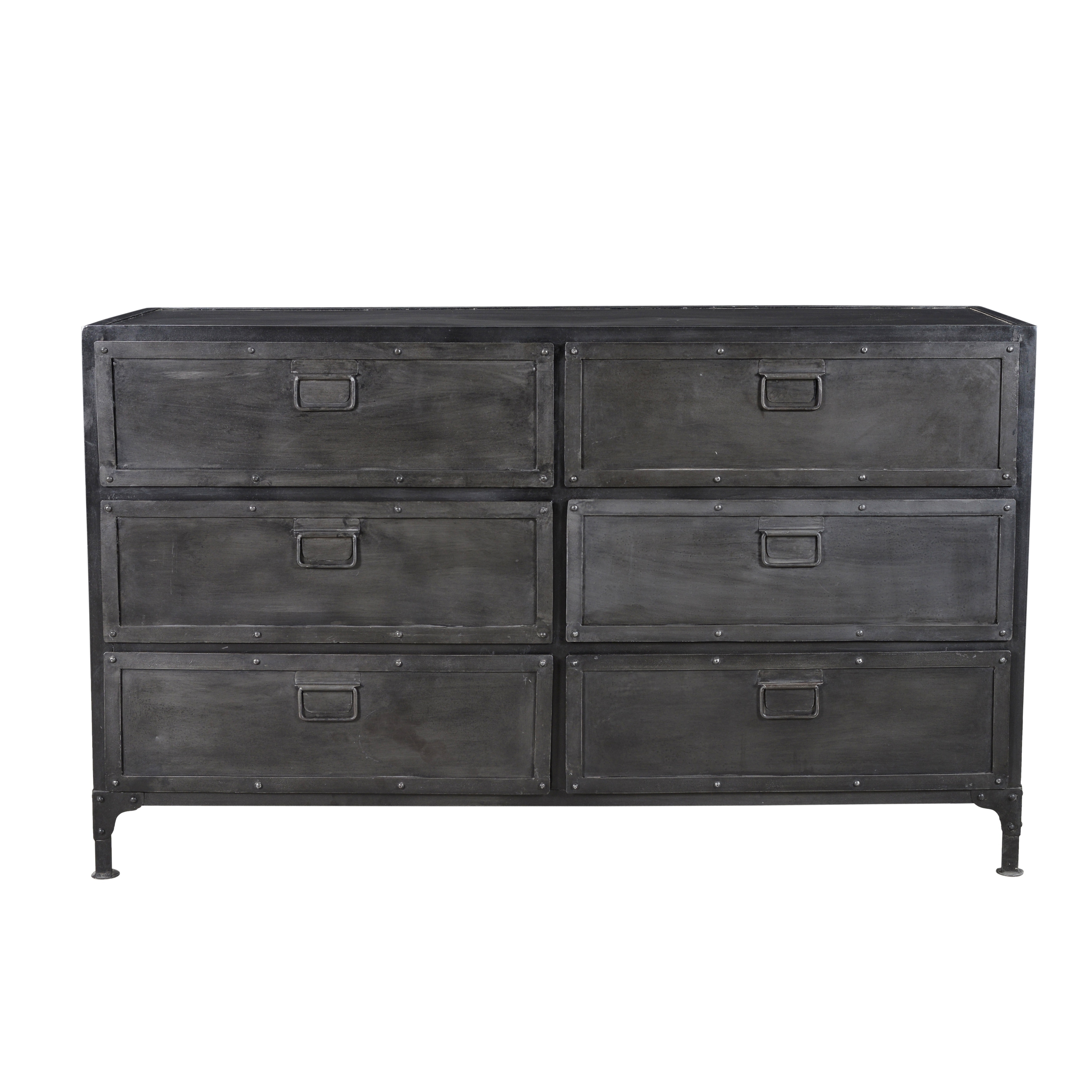 Shop Industrial Black Metal 6 Drawer Dresser Overstock 19402112