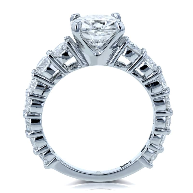 Annello by Kobelli The Lavish 14k Solid Gold 3 1/3ct TGW Cushion Moissanite and Diamond Engagement Ring