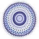 preview thumbnail 1 of 0, Leisureland Round Beach Towel 65"X65" Blue Abstract Print with Fringe
