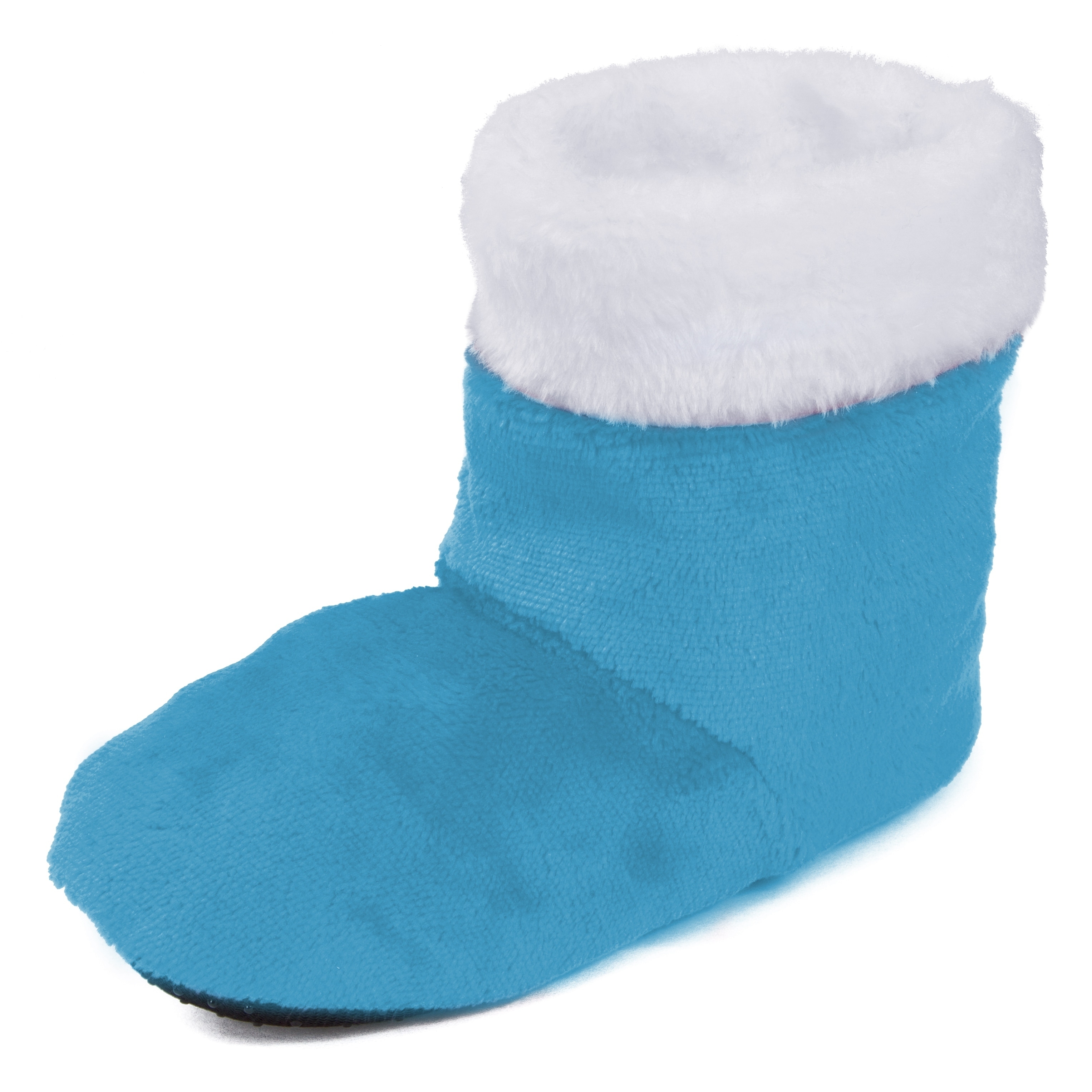 blue fuzzy slippers