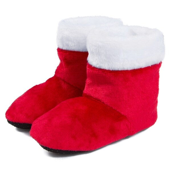 red bootie slippers